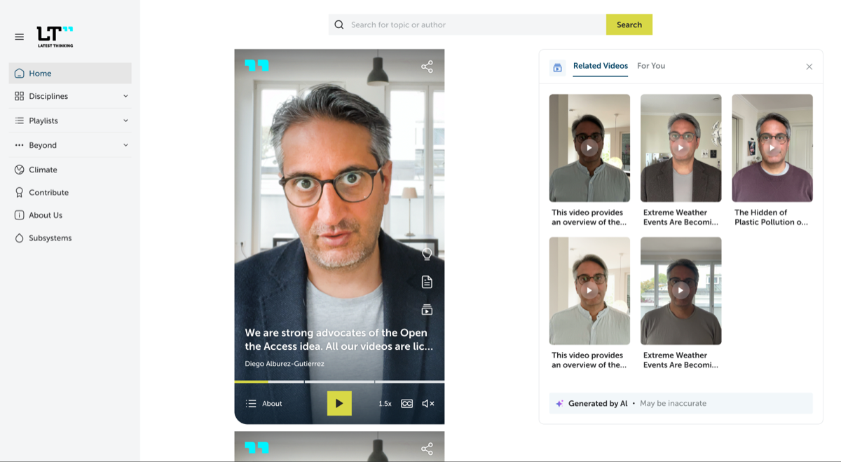 Desktop related videos view with the card grid